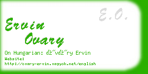 ervin ovary business card